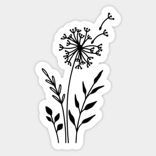 Minimalist dandelion Sticker